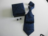 Blue Color Fashion Men's Woven Silk Neckties with Gift Box
