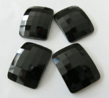 7*11 9*15 15*20mm Rectangle Black Flat Back Glass Stone