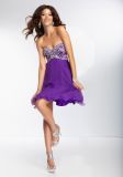 Purple Chiffon Cocktail Party Evening Prom Dresses (PD5002)
