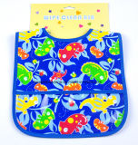 China Factory Produce Custom Design Print Blue EVA Absorbent Baby Feed Bib