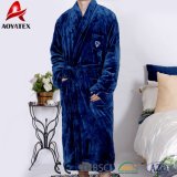 Cheap Soft Solid Flannel Fleece Men Bathrobe Sleepwear