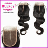 2017 Hot Selling Quercy Human Hair Peruvian Bundles Kincy Cure Lace with Closure (CL-015)
