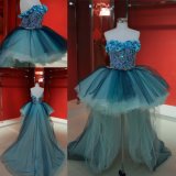 Wholesale Cheap Flowral High Low Blue Party Prom Dress 2018