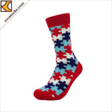 Men's Novelty Short Cotton Plain Socks with Pattern (165023SK)