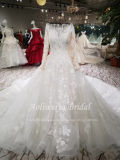 Aoliweiya Long Sleeve Champagne/Ivory Lace Wedding Dress