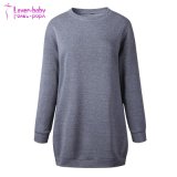New Stylish Round Neck Long Sleeve Simple Plain Tunic Pullover Sweatshirt