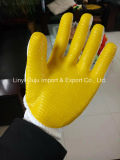 Cotton Knitted Laminated Latex Safety Gloves with Ce