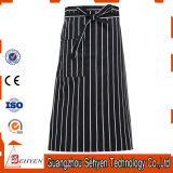 Stripe Bib Apron with Two-Pockets for Chef Waiter of Cotton