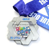 Wholesale Custom Korea Jiu-Jitsu Metal Antique Silver Sport Award Medal