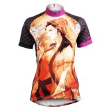 Patterned Short Sleeve Women's Cycling Jerseys Breathable Row of Han Sport Outdoor