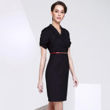 Short Sleeve Women Dress Slim Elegant Formal Office Lady Dress