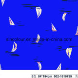 Sailing Boat Knitted Print 80%Polyamide 20%Elastane Fabric for Swimwear