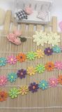 New 2.5cm Width Factory Stock Garment Wholesale Multicolor Colorful Daisy Nylon Embroidery Fabric Chemical Fabric Lace for Garments & Home Textiles & Curtains