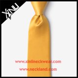 100% Silk Jacquard Woven Man Tie Gold