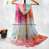 Long Size All-Match Sakura Printing Fashion Fashion Lady Silk Scarf