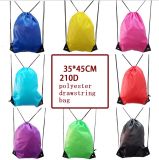 Colorful 210d Polyester Drawstring Backpack with PP String for Outdoor