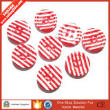 Stripe Design Red Color Button for Women's Style