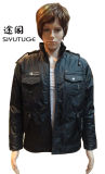 Men Fur Lining Hoody PVC Warm Pocket Jacket (SY-1538)