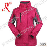 Hooded Waterproof Outdoor Jacket with Micro Fleece (QF-648)