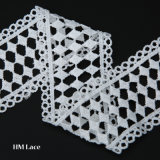 5.5cm Customized Cotton Diamond Geometry Mesh Trimming Lace for Textile Accessories