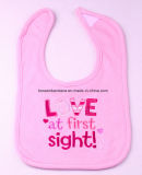 China Supplier Produce Custom Embroidered Cotton Knit Jersey Pink Starter Baby Bib
