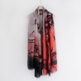 Fashion Paisley Printed Cotton Viscose Silk Women Scarf (YKY1154)