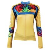 Rainbow Rose Yellow Outdoors Women's Long Sleeve Shirt Cycling Jerseys