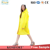 Long Yellow Rainwear Poncho PVC Raincoat
