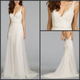 Lace Tulle Bridal Wedding Gowns Long Beach Wedding Dress Wdo69