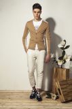 100%Cotton V-Neck Knit Men Cardigan with Two Pockets