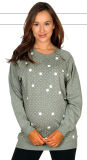 White Spotted Maternity/Nursing Sweater