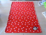Printed Coral Fleece Baby Blanket with Embrodridery