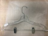 Cheap Transparent Plastic Hanger with Metal Clips