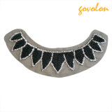 Grey Embroidered Collar with Beads