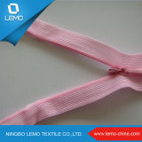 No. 3 Invisible Zipper Poly Tape Pink Color Normal Slider for Garments
