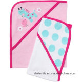 Girl's Hooded Towel with Cute Design Embroidery