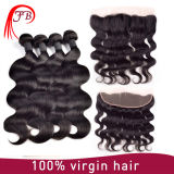 Brazilian Virgin Hair Bundles with Body Wave Silk Base Closure