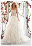 A-Line Sequin Organza Bridal Custom Wedding Dresses Wd6823