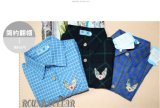 T1153 Hot Sale Chinese Brand High-Quality Fashion Boy Long Sleeve Shirt Cotton Plaid Letters Shirt with Turn-Down Collar for Wholesale