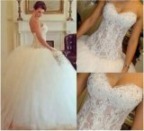 Sheer Corset Ball Gown Puffy Arabic Bridal Wedding Dresses Z5063