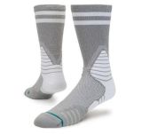 Greyish White Simple Knitting Elite Sock for Sport