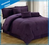 7PCS Dobby Stripe Hotel Polyester Comforter Bedding