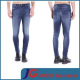 Men Summer MID Blue Distressed Wash Jogged Skinny Jeans ((JC3328)