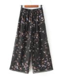 OEM High Quality Plus Size Printed Wide Leg Women Trousers