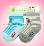 2 Pack Baby Cotton Socks with Non-Slip Foot