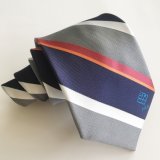 Wholesale Manufacturer Polyester Tie Striped Logo Tie (L014)