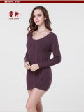 Gn1527girl's Yak Wool/Cashmere Round Neck Dress/Sweater/Garment/Knitwear/Clothes