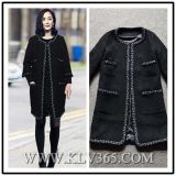 High Quality Clothing Wholesale Women Fashion Fall Winter Wool Knitting Long Coat