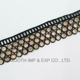 Black Fashion Metal Cotton Eyelet Lace Trim Tape Clothes Accessories