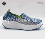 Wedgy Heel Women Weave Sports Shoes with PU Sole